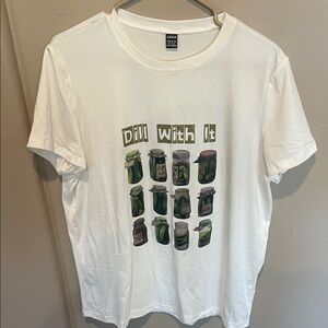 SHEIN White Pickle Jar Graphic Tee